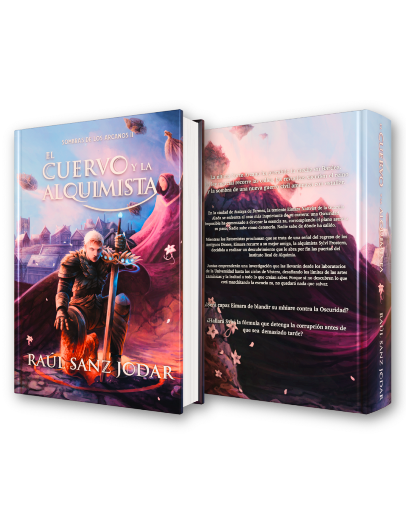 Portada y contraportada El cuervo y la alquimista